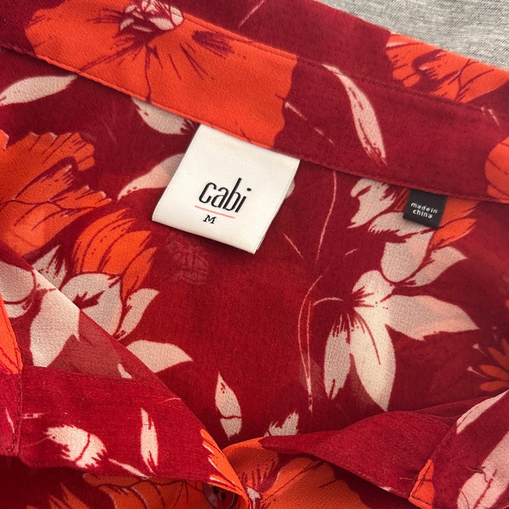 CAbi Red Floral Blouse - Picture 4 of 5